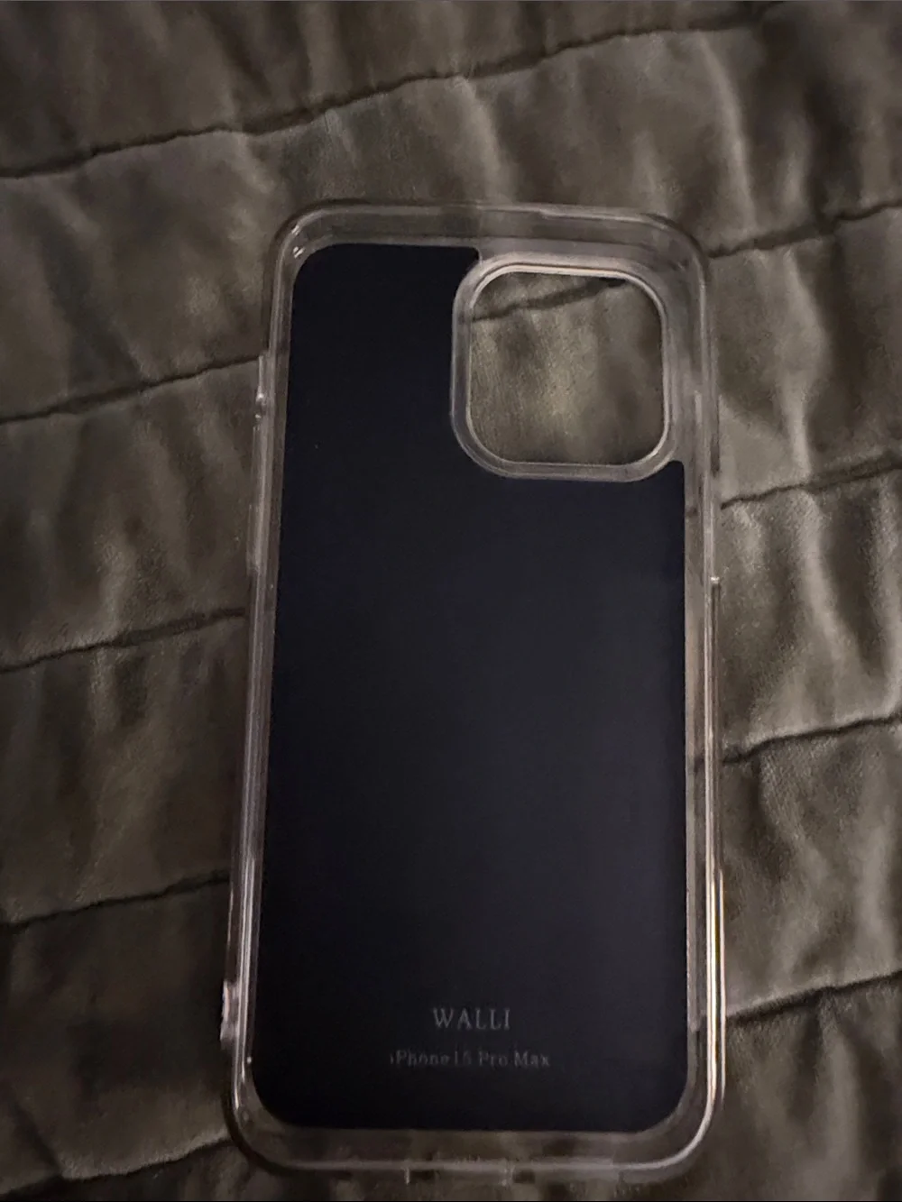 Light Blue Checkered Phone Case with Card Strap- Walli Case IPhone 15 Pro Max